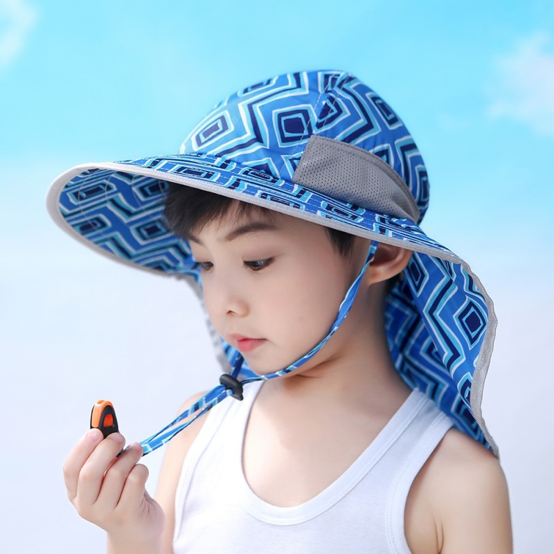 키즈 버킷 모자 와이드 브림 어린이 해변 태양 모자 여름 소녀 소년 야외 여행 캐주얼 하이킹 모자
